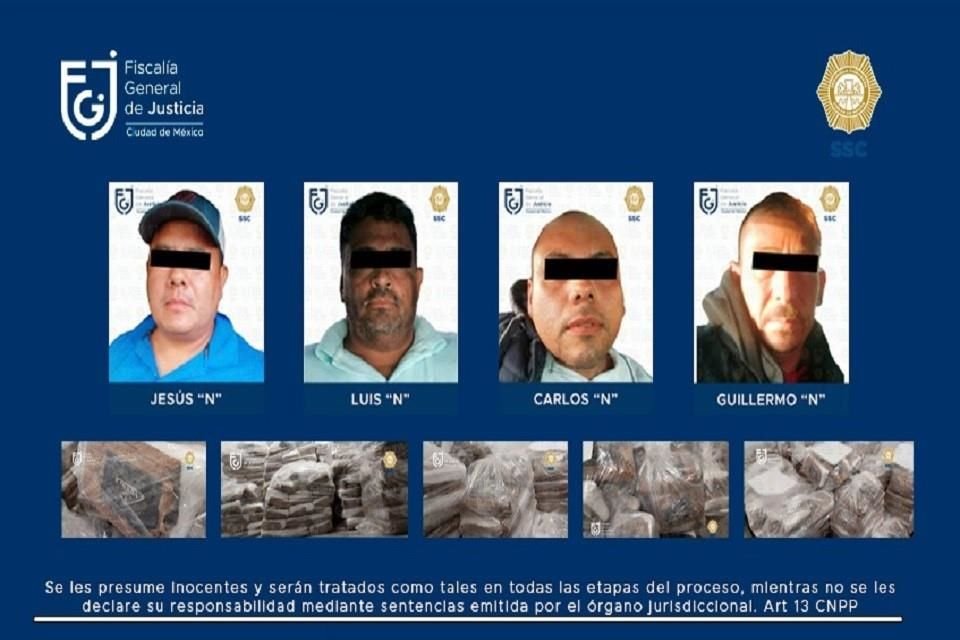 Los cuatro detenidos durante el decomiso de 1.6 toneladas de droga, en la Gustavo A Madero, fueron vinculados a proceso. 