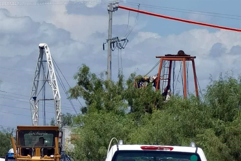 Torre del Pozo 2 de la mina El Pinabete, donde se espera que este viernes inicien los trabajos de rescate de 10 mineros atrapados.