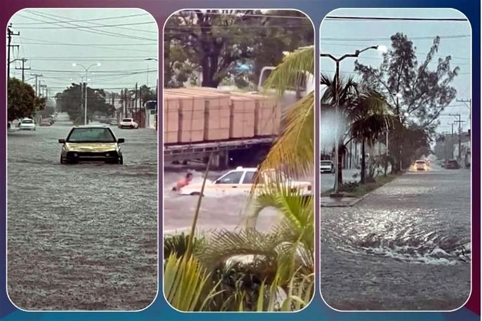 Fuertes lluvias registradas en Chetumal, Quintana Roo, provocaron severas inundaciones en esta capital estatal.