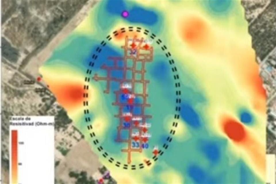 Mapa que representa la situación en la mina El Pinabete en Sabinas, Coahuila.