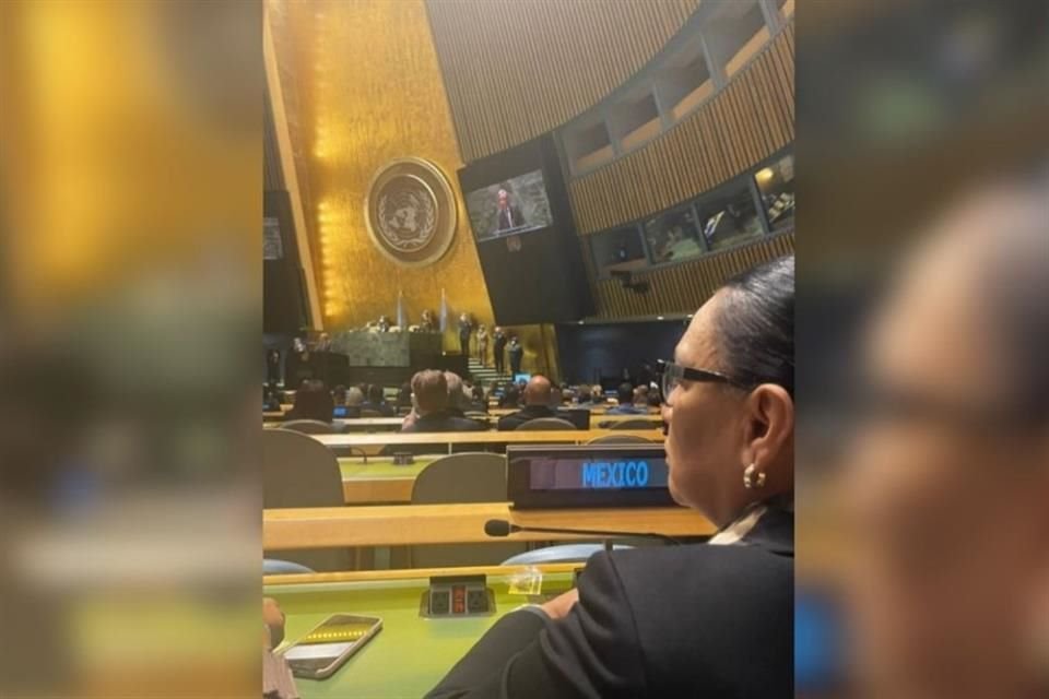 Rosa Icela Rodríguez desde la sede de la Organización de las Naciones Unidas (ONU), en Nueva York.