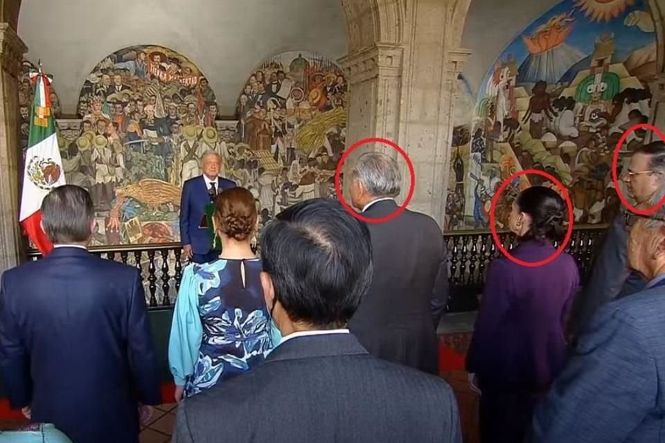 Presidenciables Marcelo Ebrard, Claudia Sheinbaum y Adán Augusto figuraron en primera fila durante el Cuarto Informe del Presidente AMLO.