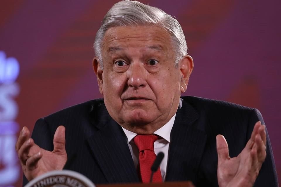El Presidente Andrés Manuel López Obrador en conferencia de prensa.