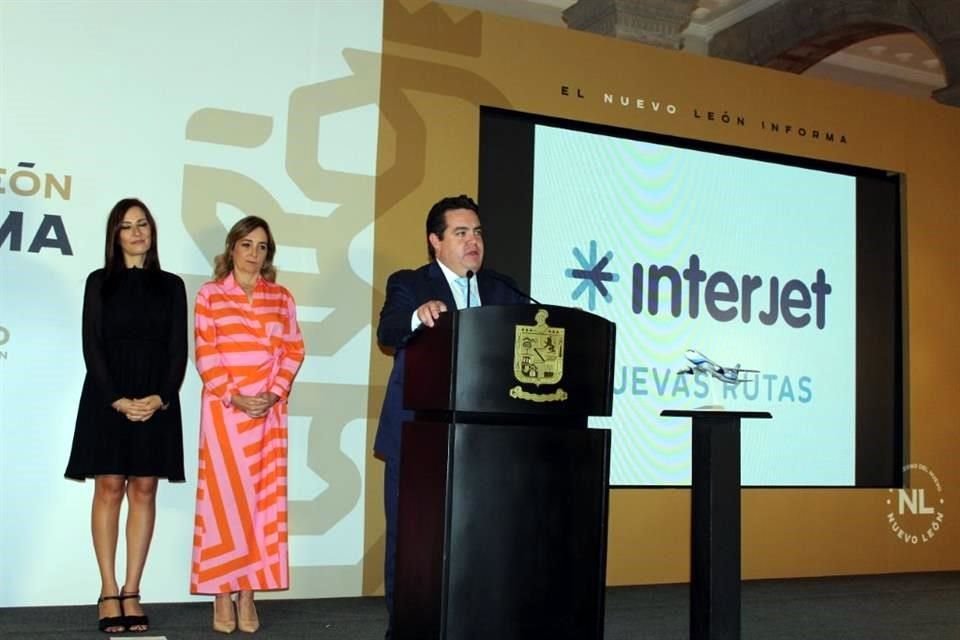 Carlos del Valle, director ejecutivo de Interjet anunció en Monterrey el regreso próximo de la aerolínea.