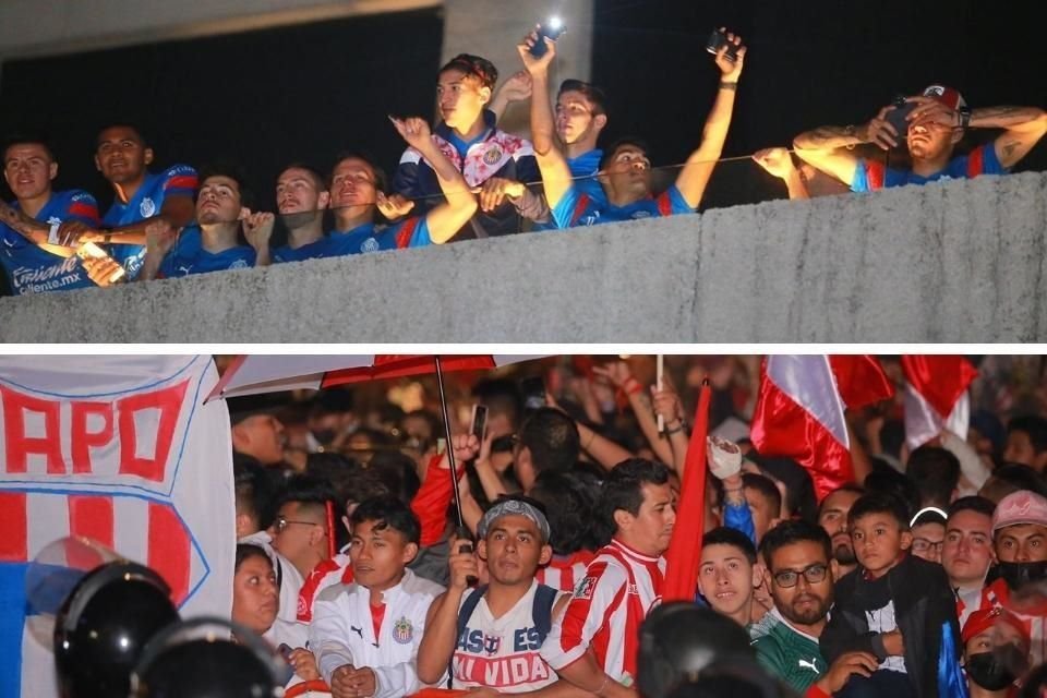 Más de 500 aficionados se hicieron presentes en el hotel de concentración de Chivas.