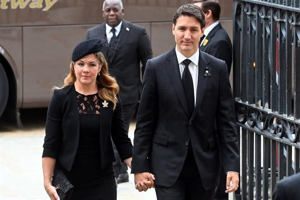 El Primer Ministro de Canadá, Justin Trudeau, al llegar al funeral de la Reina.