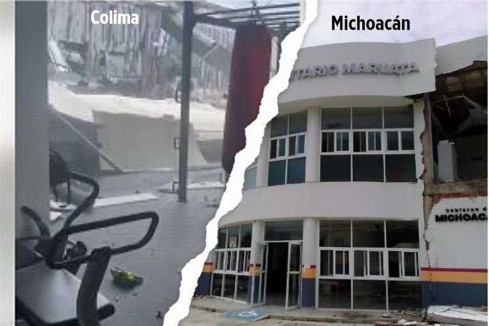 El sismo provocó que en Michoacán se dañara un hospital comunitario en Maruata, y en Colima, que se desplomara un techo de un centro comercial en Manzanillo.