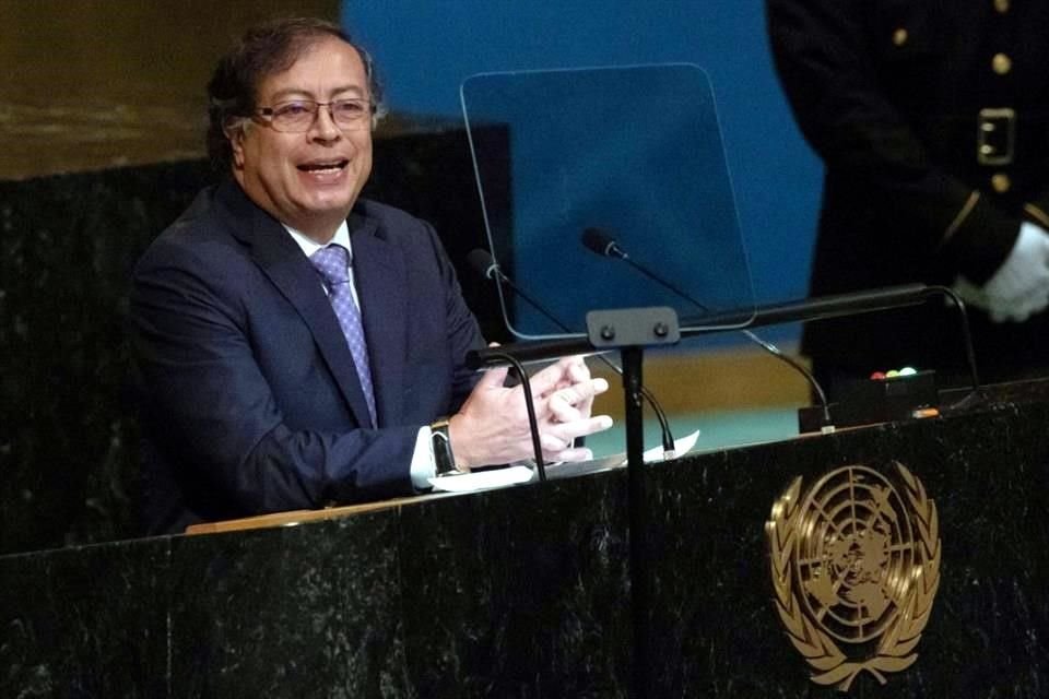 El Presidente de Colombia, Gustavo Petro, durante su alocución ante la Asamblea General de las Naciones Unidas.