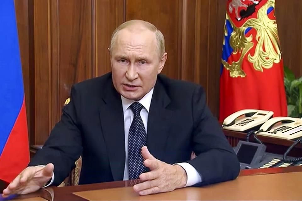 El Presidente de Rusia, Vladimir Putin, durante un mensaje a la nación este miércoles.