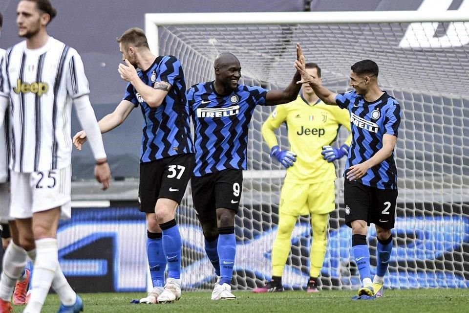 Romelo Lukaku (9) anotó el único gol para el Inter, pues la otra anotación fue por autogol de Giorgio Chiellini.