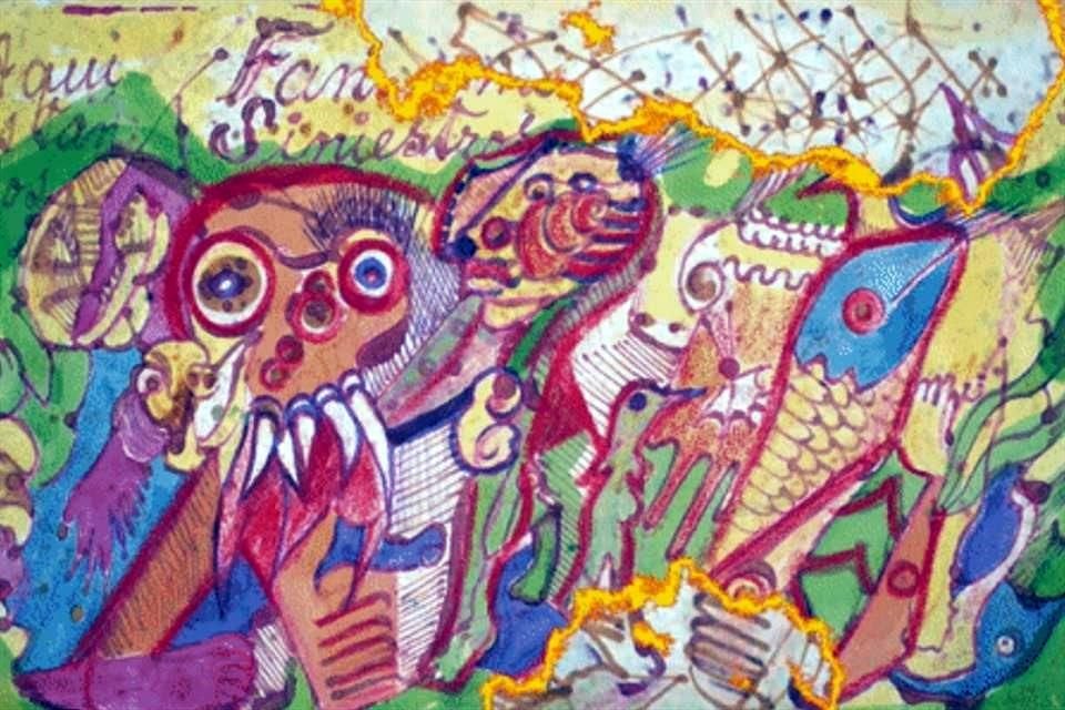 'Fantasmones siniestros' fue realizado por la pintora Frida Kahlo en su diario durante una de las épocas en las que estuvo en cama. La hoja fue arrancada y obsequiada a su amigo Juan Röhl.