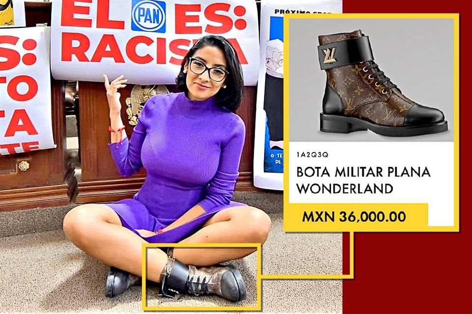 Diputada local Ana Villagrán, del PAN, apareció con botas Louis Vuitton, de $36 mil, que equivale a más de una quincena de la legisladora.