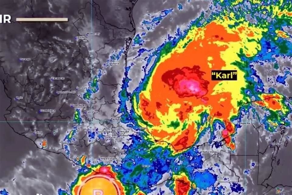 La trayectoria de la tormenta 'Karl' pronostica que éste ciclón podría impactar en el Golfo de México el próximo jueves.