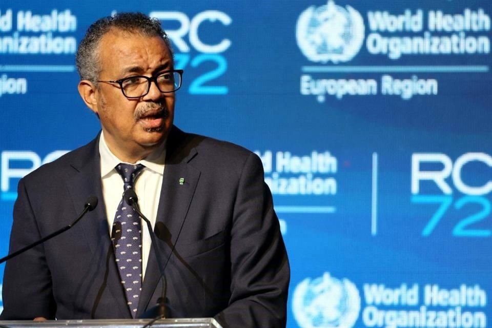 El director general de la OMS, Tedros Adhanom Ghebreyesus, da un discurso durante un evento de la región europea de la agencia.