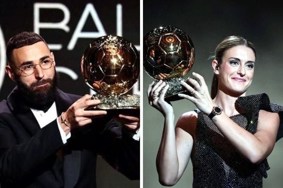 Karim Benzema y Alexia Putellas con su Balón de Oro.