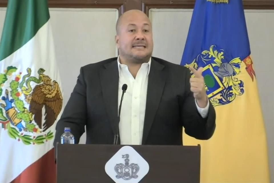 Enrique Alfaro, Gobernador de Jalisco, durante su Cuarto Informe sobre Seguridad.