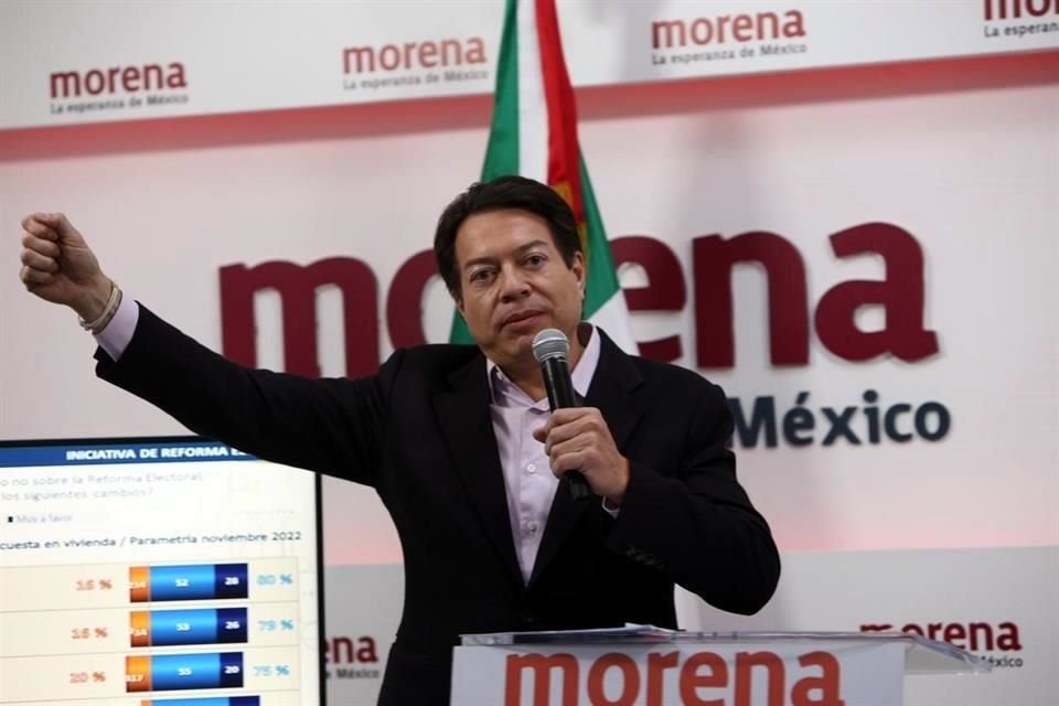 Presidente de Morena presentó encuesta sobre reforma electoral.