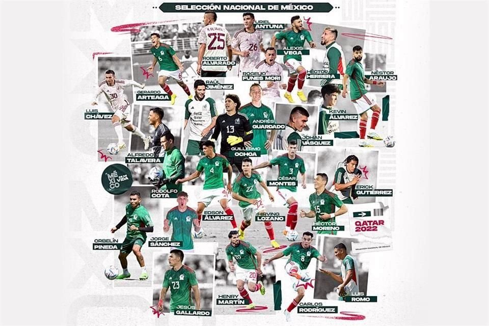 Los 26 guerreros aztecas que estarán en Qatar 2022.