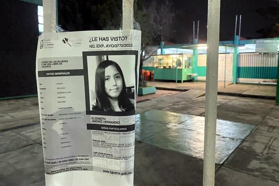 Elizabeth Jiménez desapareció luego de descender del transporte escolar de la Secundaria 111, que la llevaría a su casa en Colinas del Sur.