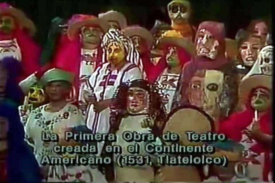 Puesta en escena 'El día del juicio final (1992)', que reunió a 400 actores hablando en náhuatl. Obra pionera en América y rescatada por Miguel Sabido.
