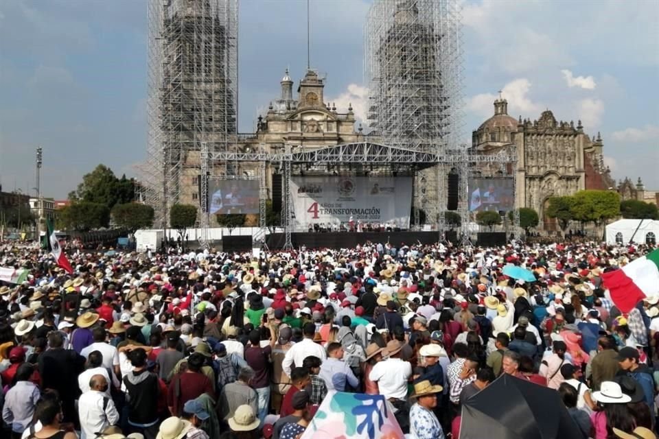 As se vea el Zcalo durante el discurso del Mandatario federal.