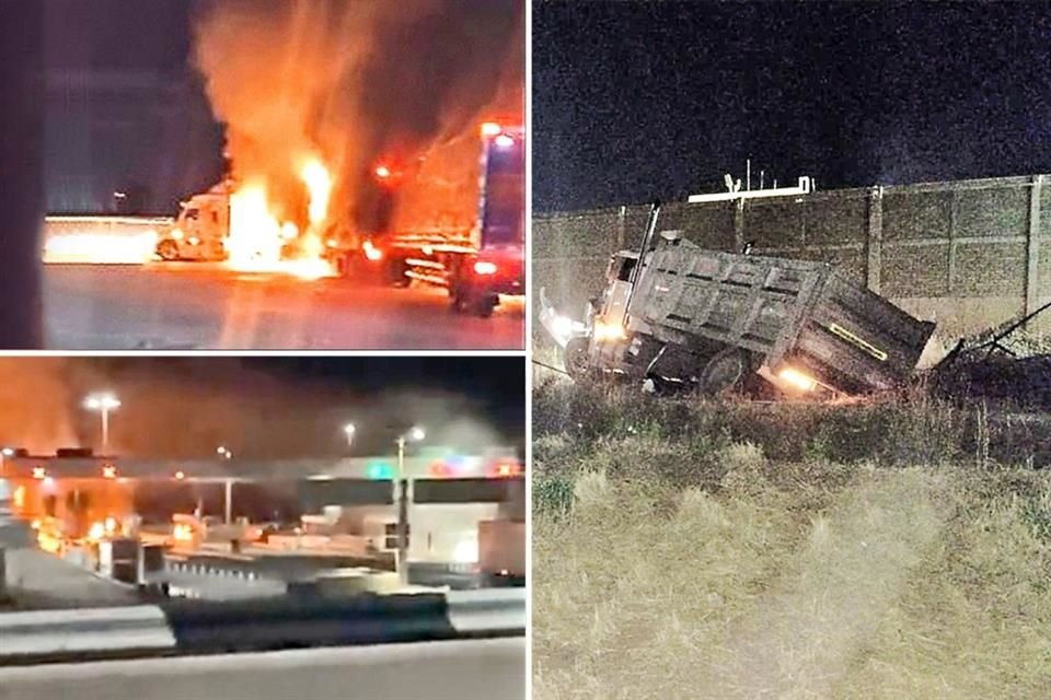 Una tolva fue utilizada para intentar entrar al penal. Además, cuatro tramos carreteros fueron bloqueados con vehículos incendiados.