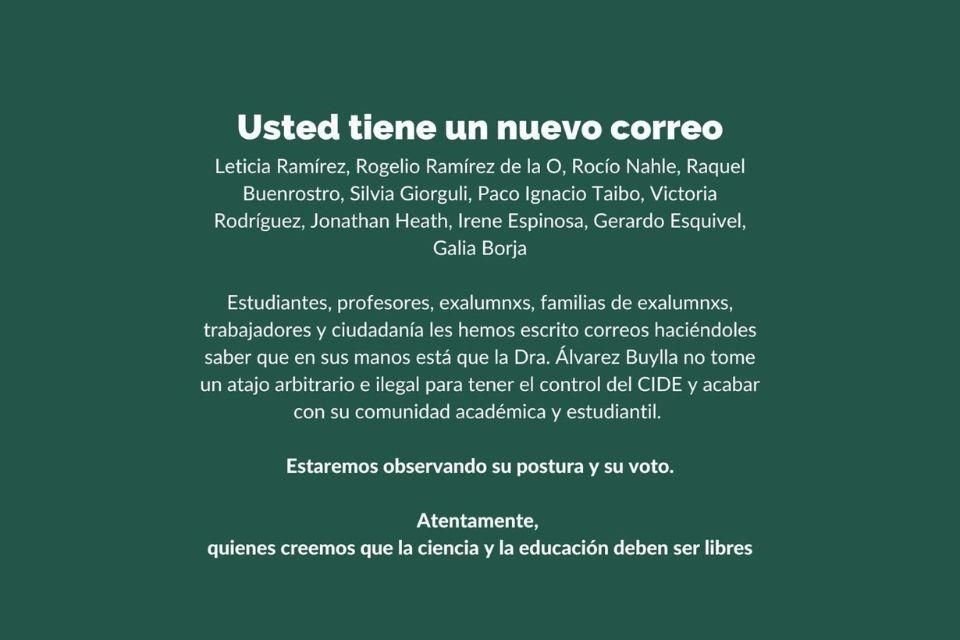 La comunidad del CIDE pide a los miembros de la Asamblea General de Asociados votar en contra de modificar el Estatuto General.