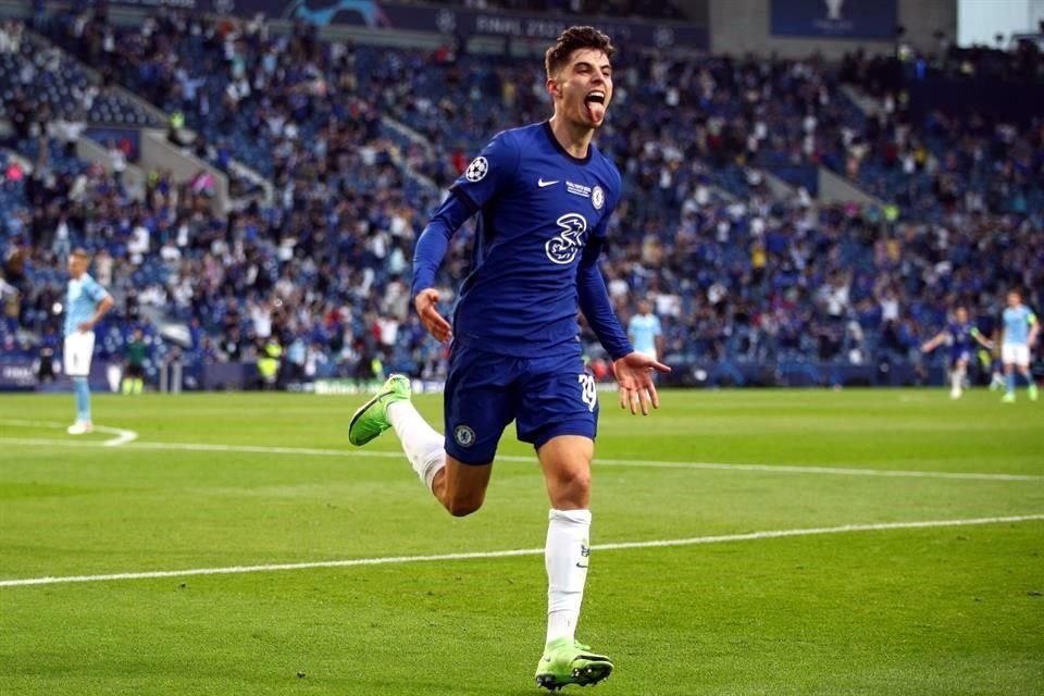 Havertz aprovechó una gran asistencia y marcó el primer tanto del Chelsea.