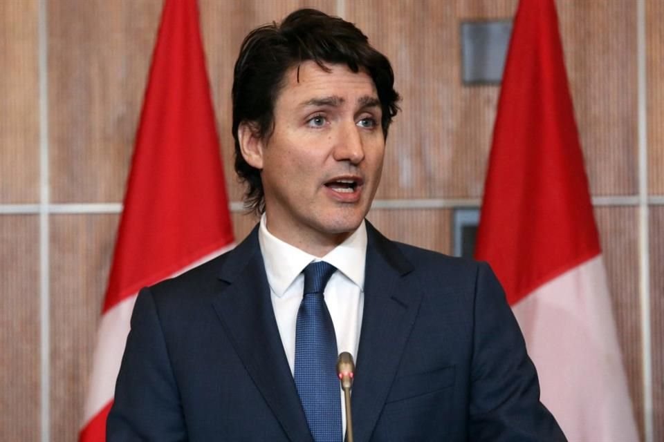 El Primer Ministro Justin Trudeau, durante una conferencia de prensa el 21 de febrero de 2022.