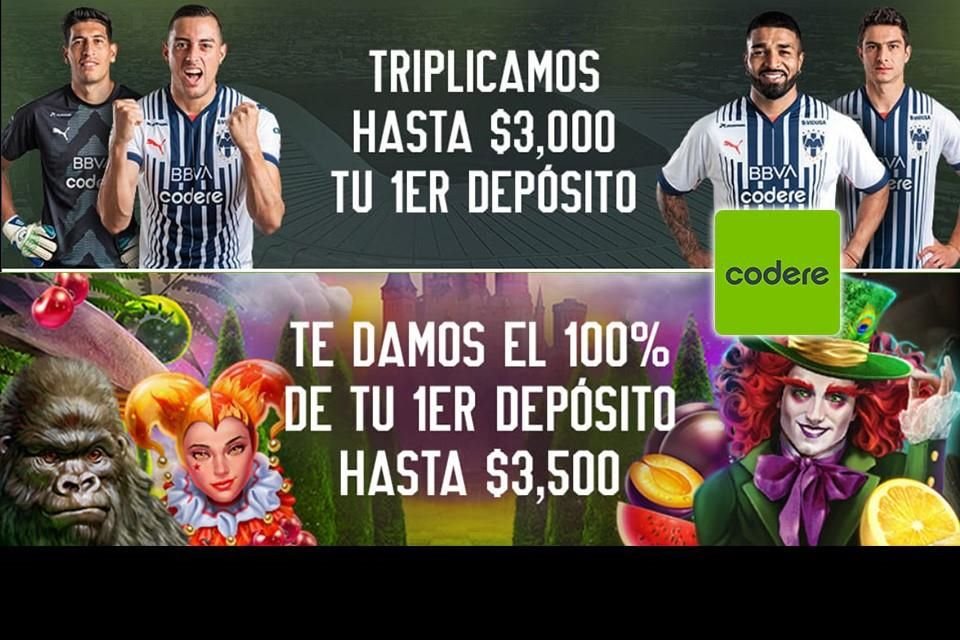 Código promocional Codere, recibe $500 MXN con tu registro