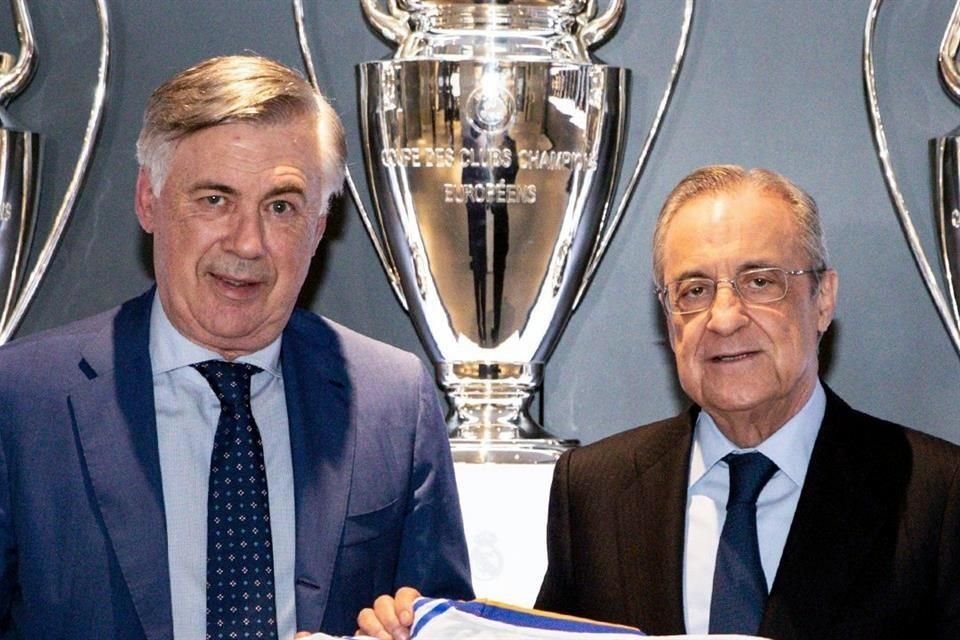 Carlos Ancelotti posó con Florentino Pérez de cara a su segunda etapa con el Real Madrid.