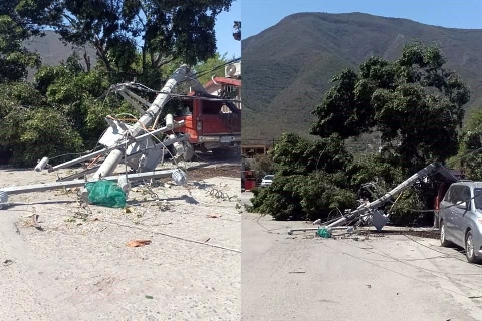 Los fuertes vientos registrados durante las primeras horas del viernes en Ciudad Victoria provocaron daños en infraestructura.