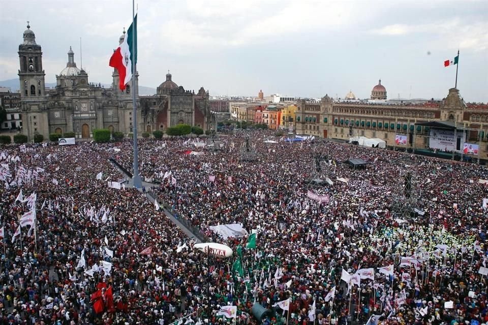 Así se observó la plancha del Zócalo durante el discurso de López Obrador.
