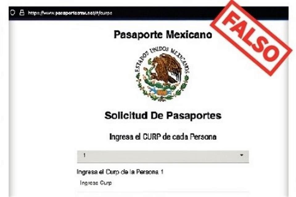 Este es uno de de los sitios que ofrecen pasaporte mexicanos pero que se encuentra alojado en un servidor de Ohio, Estados Unidos.