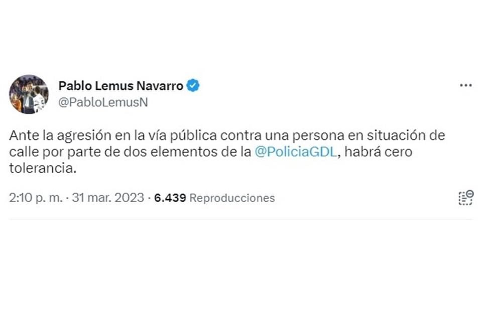 Pablo Lemus, Alcalde de Guadalajara, se pronunció al respecto de la presunta agresión.