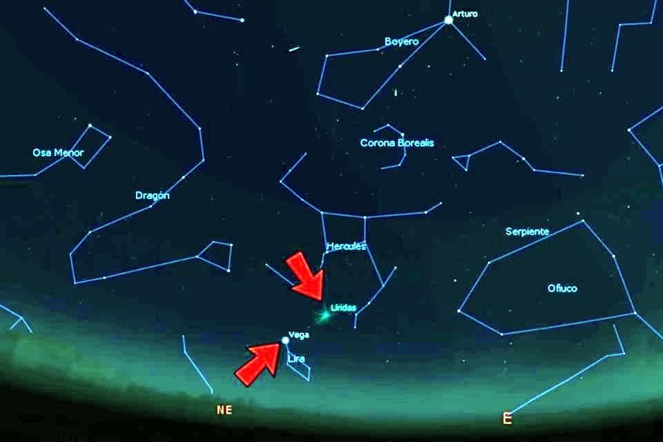 En el caso de México, la lluvia de meteoros y la estrella Vega saldrán por el noreste unas tres horas más tarde después de ponerse el Sol, indicó en Twitter la astrónoma Beatriz Varona.