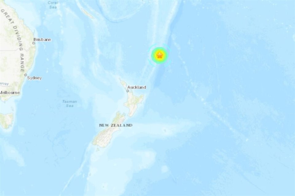 Un sismo de magnitud 7,1 azotó las Islas Kermadec, al noreste de Isla Norte de Nueva Zelanda, pero pareció no desatar tsunami, según USGS.