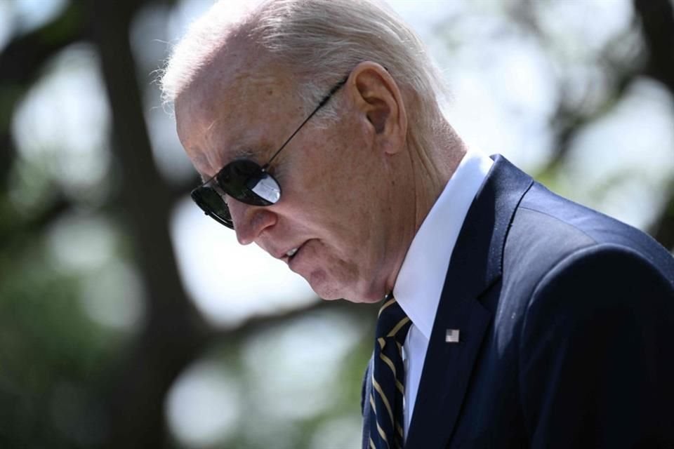 El Presidente Joe Biden durante una conferencia con el Presidente de Corea del Sur, en los jardines de la Casa Blanca, el 26 de abril.