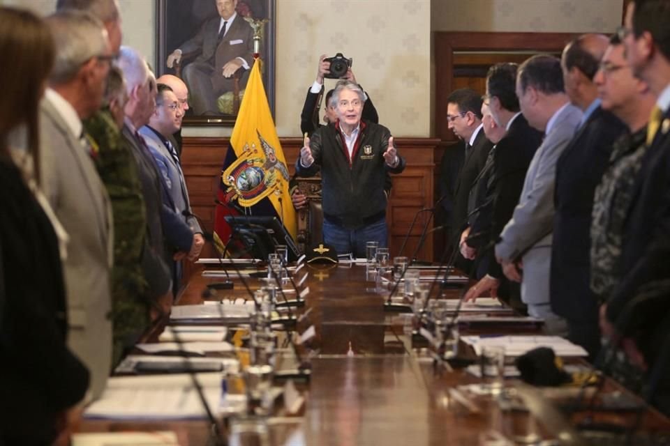 El Presidente Guillermo Lasso se reunió con el Consejo de Seguridad Pública y del Estado este 27 de abril.