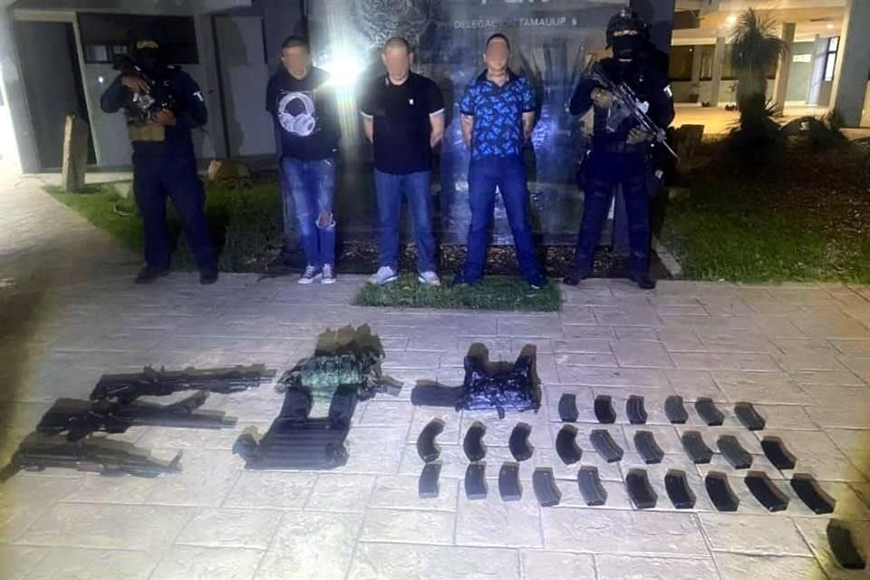 En Reynosa fueron arrestados tres hombres que atacaron a balazos una patrulla de la Guardia Estatal.