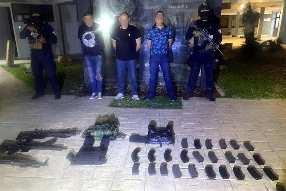 En Reynosa, tras un ataque a policías, se detuvo a 3 criminales y se aseguró un vehículo con armamento y equipo táctico.