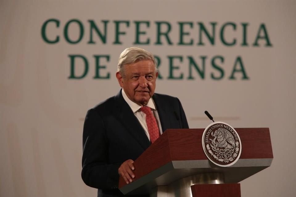 El Presidente Andrés Manuel López Obrador en conferencia matutina.