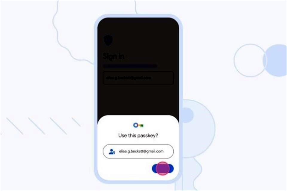 Así luce el panel de Google Passkeys.