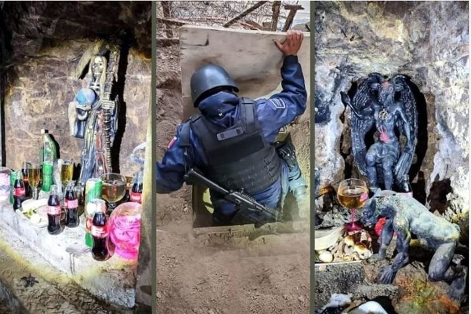 Un túnel utilizado para robar hidrocarburo fue localizado en el Municipio de Cuautepec, en Hidalgo, con altares en su interior.