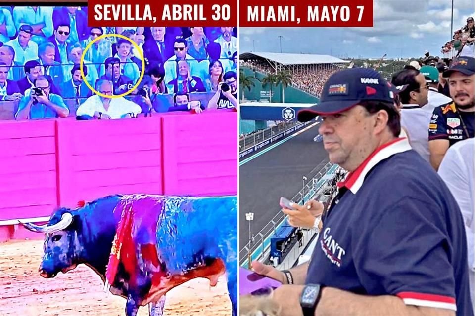 El líder sindical Pedro Haces, vinculado a la 4T, estuvo presente en costosos lugares en una corrida de toros en Sevilla y el GP de Miami.