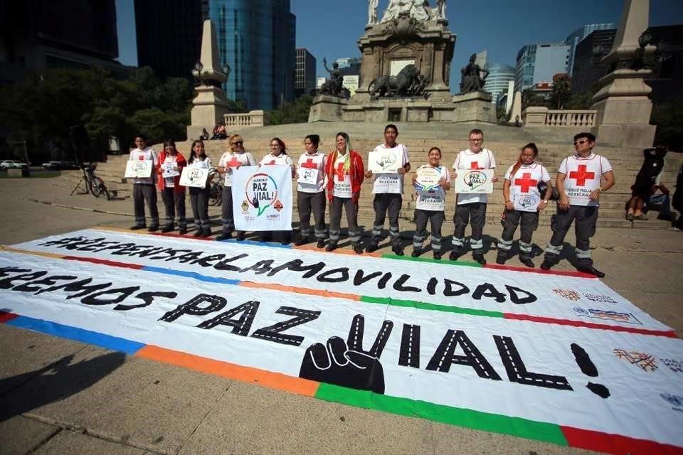 Colectivos se reunieron para recordar el aniversario de la Ley de Movilidad.