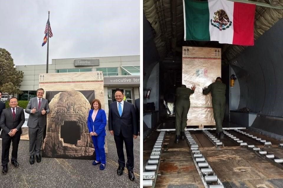 El Canciller Marcelo Ebrard informó del traslado de la pieza olmeca a Morelos, donde será exhibida en el Palacio de Cortés para luego reintegrarse a la zona arqueológica de Chalcatzingo.