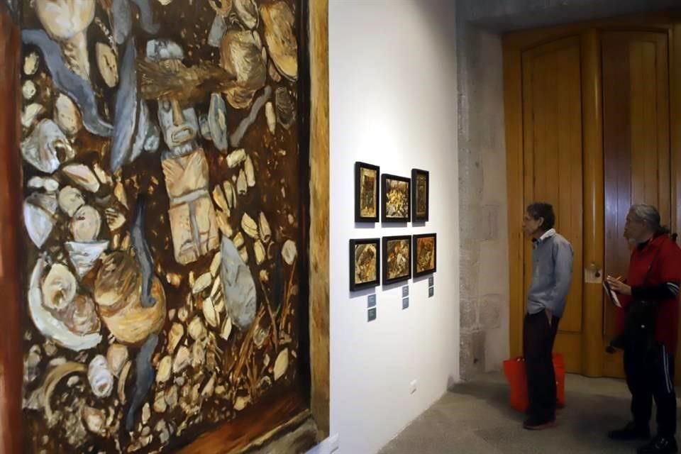 La serie expuesta se inspira en las excavaciones al alrededor del Templo Mayor.