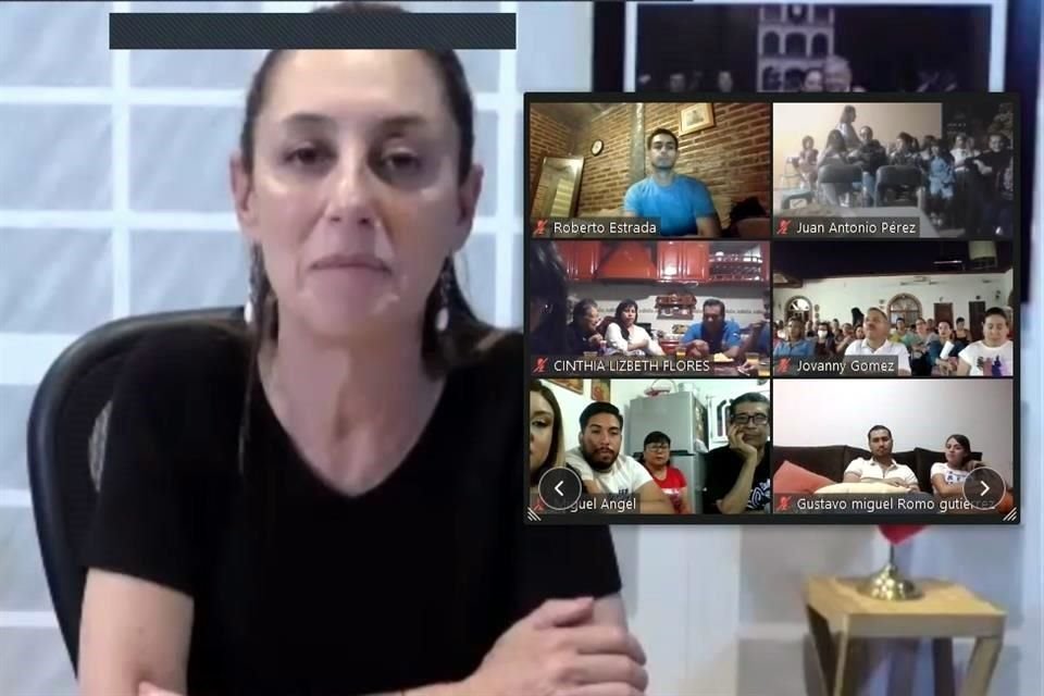 Claudia Sheinbaum, Jefa de Gobierno en la Ciudad de México, convocó a un conversatorio digital vía Zoom con simpatizantes de Jalisco.