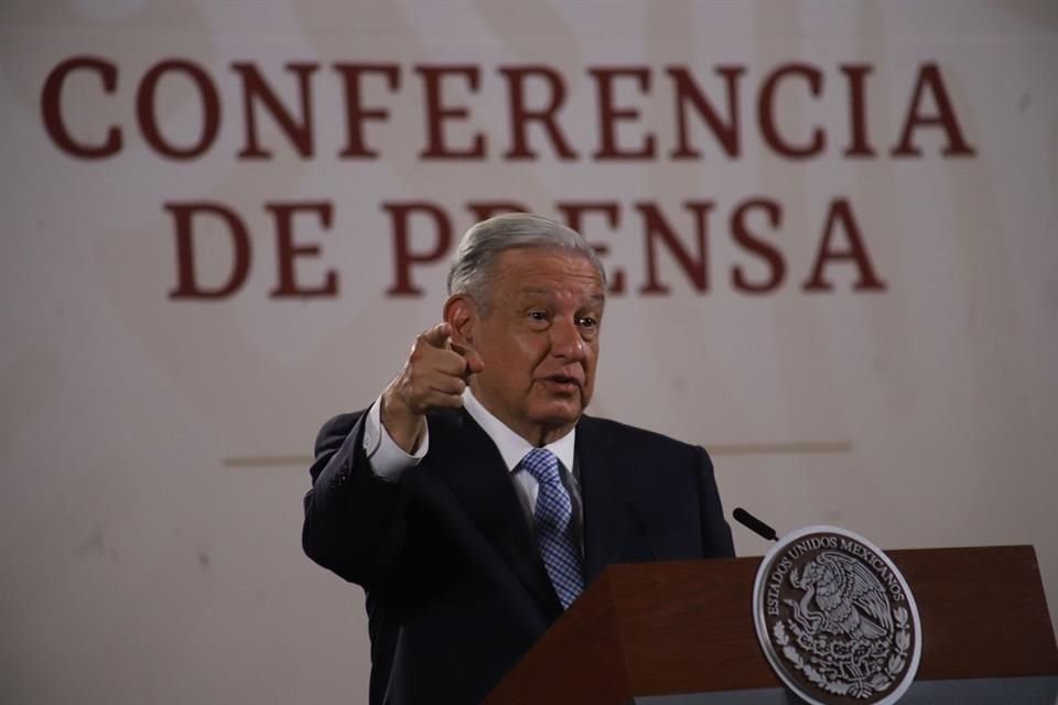 El Presidente López Obrador en conferencia.